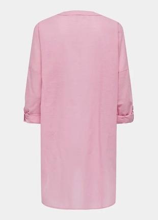 Котонова сорочка-туніка, митцеві туніка, рожева сорочка від бренду only7 фото
