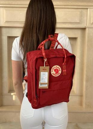 Рюкзак fjallraven kanken red купить фьялравен канкен красный  с интересными ручками