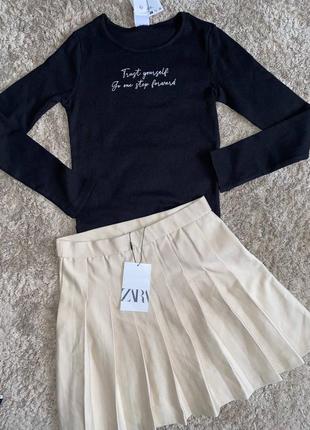 Лонгслив реглан в рубчик zara