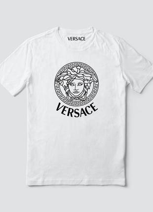 Женская футболка оверсайз oversize versace версаче белая