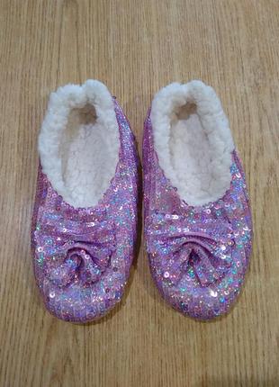 Тапки чешки с паетками домашние тапочки