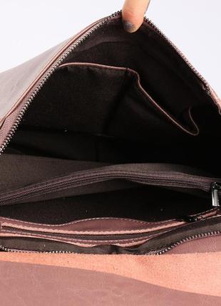 Женский кожаный рюкзак из натуральной кожи розово-лиловый tiding bag - 943610 фото