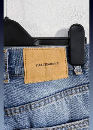 Джинси широкі з високою посадкою pull and bear denim jeans4 фото