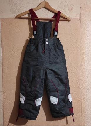 Лыжные штаны на подтяжках 2-3 года 98 см на мальчика2 фото