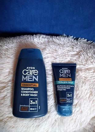 Мужской набор avon care men, шампунь-гель для душа + гель до/после бритья2 фото