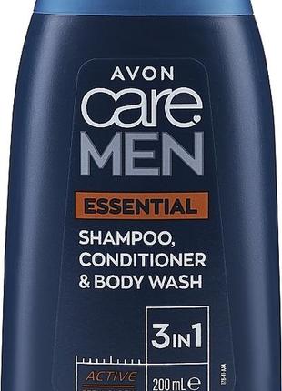 Мужской набор avon care men, шампунь-гель для душа + гель до/после бритья3 фото