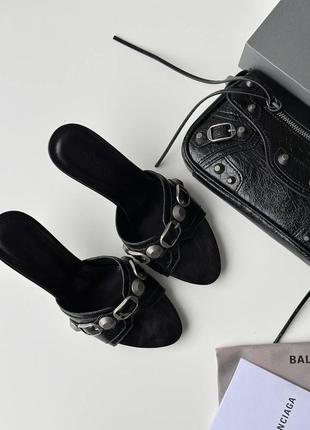 Чёрные босоножки мюли баленсиага balenciaga5 фото