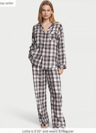 Піжама victoria's secret flannel pj set print.