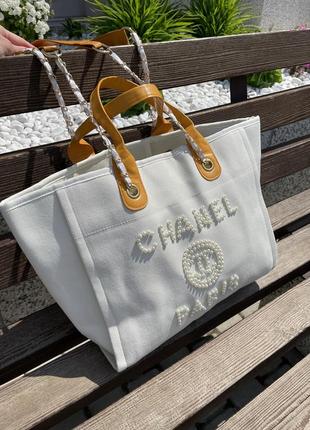 Жіноча сумка шопер chanel текстиль