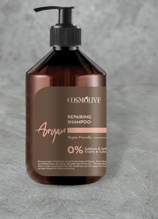 Безсульфатний шампунь cosmolive argan, 500 мл