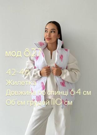 Жіноча жилетка принт серце весна no 82710 фото