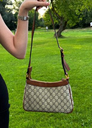 Жіноча сумка gucci aphrodite shoulder bag brown leather6 фото