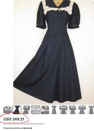 Изумительное винтажное дизайнерское платье laura ashley лен + хлопок.10 фото