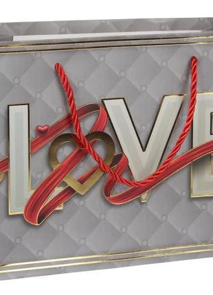Подарочный пакет 30*41,5*12см "love" (упаковка 12шт)