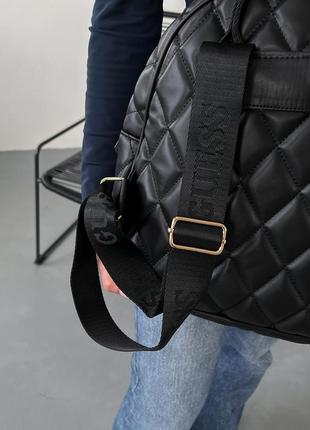 Женский рюкзак guess leather backpack black черный3 фото