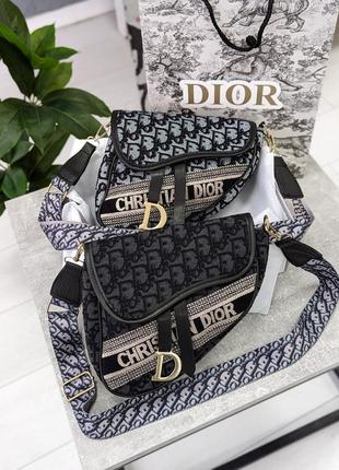 Сумка dior седло текстиль