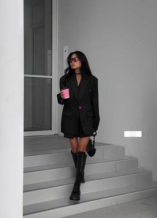 🎨3! шикарний піджак оверсайз чорний жіночий  женский черный пиджак жакет1 фото