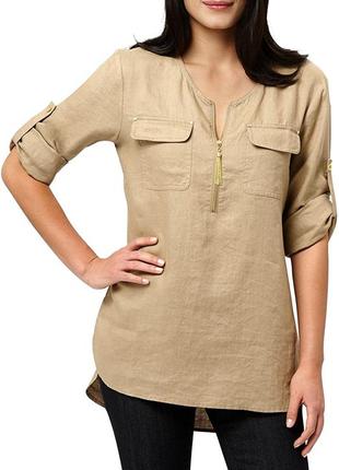 Легкая, качественная, трендовая блузка, рубашка, туника от ellen tracy, оригинал, 100% лен9 фото