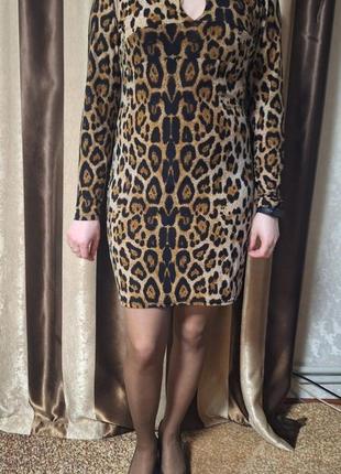 Гарна леопардова сукня стрейч2 фото