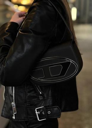 Женская сумка diesel 1dr iconic shoulder bag black черная на подарок4 фото