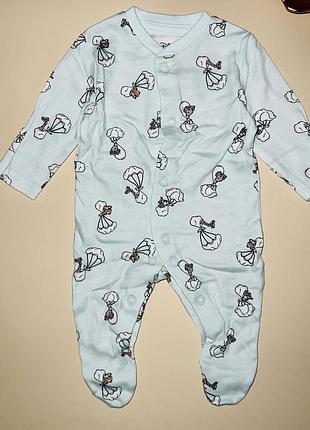Коттоновый слип на кнопочках на возраст 0-1 мес// размер: 0-1 мес. // бренд: primark