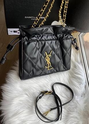 Жіноча сумочка чорна ysl  premium 💎