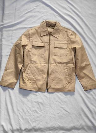 Стильная винтажная оверсайз куртка из натуральной кожи