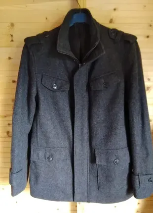 Мужское укороченное шерстяное пальто , куртка f&f , большой размер3 фото