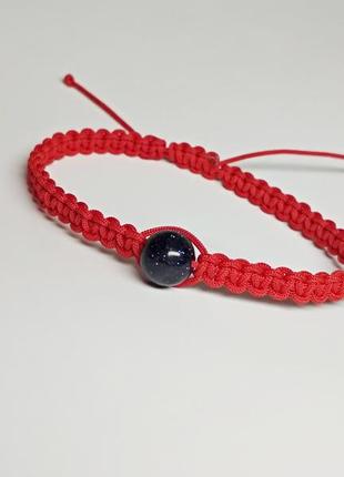 Плетеный браслет-оберег (красная нитка) ′bluebead′2 фото