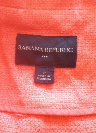 Льняной жакет кораллового цвета banana republic, р. 24 фото