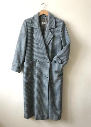 Винтажное шерстяное пальто длинное jenni barnes шерстяное пальто двубортный оверсайз