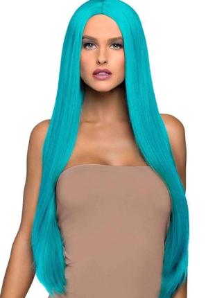 Leg avenue long straight center part wig turquoise