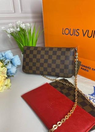 Женская клатч louis vuitton felicie damier ebene wb0362 фото