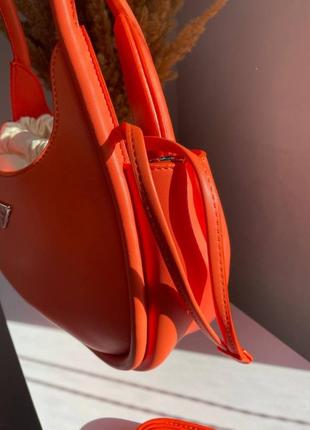 Жіноча сумка prada mini прада помаранчева 0874 фото