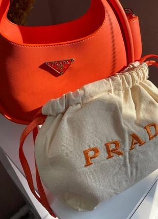 Жіноча сумка prada mini прада помаранчева 0878 фото