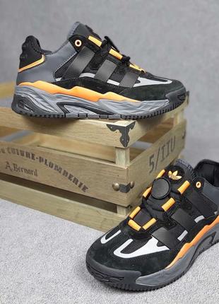 Мужские кроссовки adidas niteball черные с оранжевым6 фото
