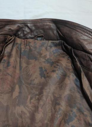 Стильная винтажная оверсайз куртка косуха из натуральной кожи6 фото