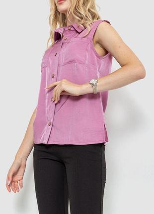 Блуза без рукавов однотонная, цвет сливовый, 102r068-43 фото