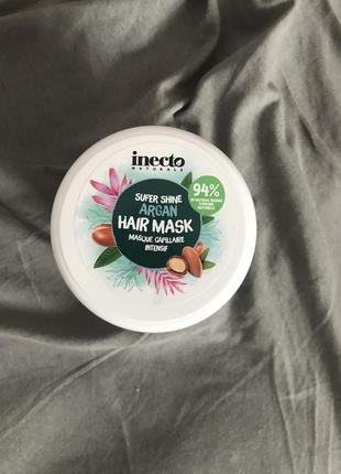 Маска для блеска и легкого расчесывания волос inecto super shine argan hair mask