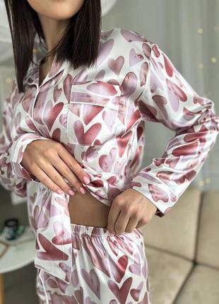 Женская шелковая пижама3 фото