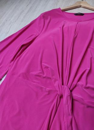 Платье платье прямого кроя ярко розового цвета батал батальное4 фото