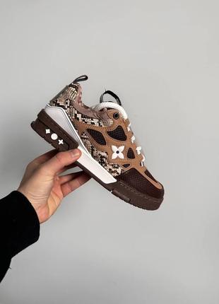 Lv skate sneaker brown “snakeskin”3 фото