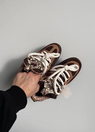 Lv skate sneaker brown “snakeskin”7 фото