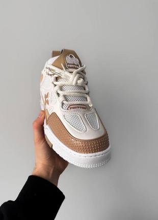 Кроссовки lv skate sneaker beige white3 фото