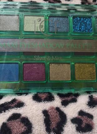 Палетка теней 18 цветов silver & mint lcf