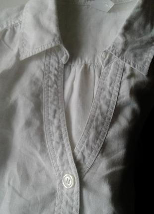 Рубашка блуза сорочка льняная белая redoute батал6 фото