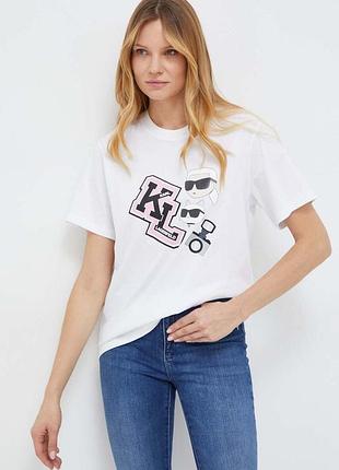 Футболка біла karl lagerfeld оригинал оригінал xs, s, l.