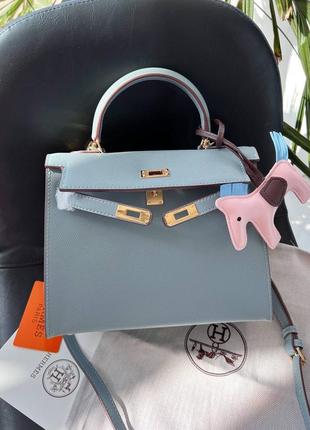 Голубая сумка hermes kelly