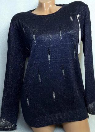 48-52 р. весенняя женская кофточка свитер люрекс