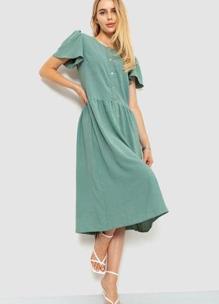Платье свободного кроя, цвет оливковый, 230r033